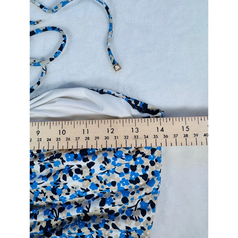 Michael Kors Blue Floral Cut-Out One Piece Swimsuit Monokini Women's‎ Size 10